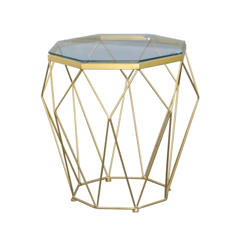 

Nordic Ins Iron Corner Table Tempered Glass Small Apartment Living Room Light Luxury Sofa Table Mini Coffee Table Small Table
