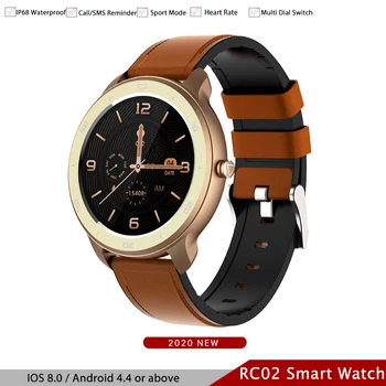 

RC02 Smart Watch Men Heart Rate Blood Pressure Monitor Full Touch Screen IP68 Wristwatch Sports Smartwatch For Android Ios Phone