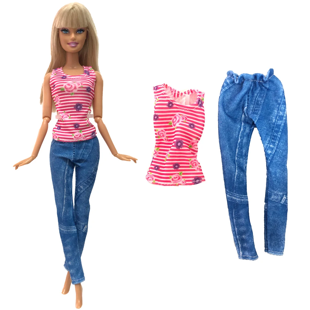 NK 2020 Newest Doll Dress Fashion Casual Wear Handmade Girl Clothes For Barbie Doll Accessories DIY