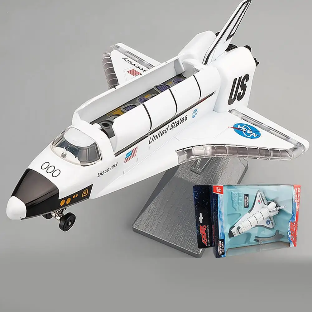 Modèle de retrait d'avion de navette spatiale moulé sous pression avec le jouet de présentoir de lumière sonore utilisé pour la collection comme cadeau à des amis et à la famille