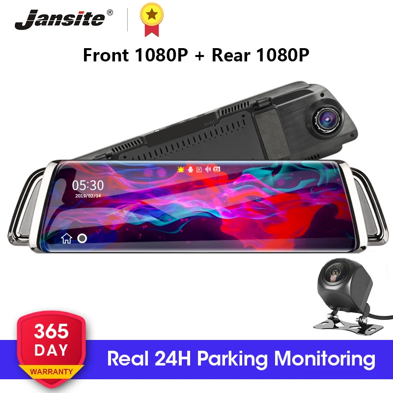 

Jansite 10" Car DVR Touch Screen stream media Rear view cameras mirror 1080P Rear camera Auto Registrar Video Recorder Dash cam