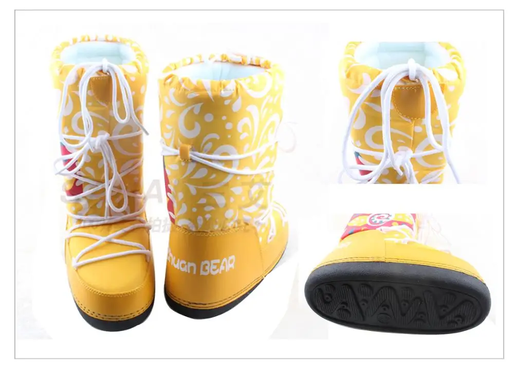 De niños de cuero genuino botas de nieve de invierno de 2019 niñas de lentejuelas zapatos de algodón chico Barco de bebé de terciopelo de algodón cálido botas - 4