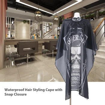 

Waterproof Hair Styling Cape with Snap Closure Hairdressing Gown Water And Stain Resistant Apron
