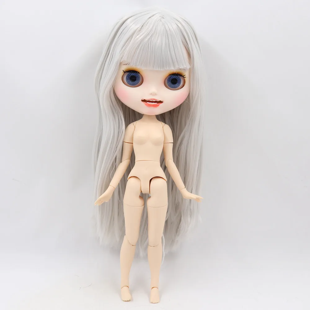 ICY 1/6 Blyth customized doll NO.BL1003 white skin and joint body with open mouth matte face for girl gift toy