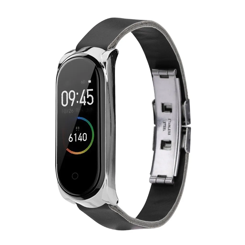 Замена модный ремень браслет аксессуары для Xiaomi Mi Band 4 Бизнес Легкий кожаный