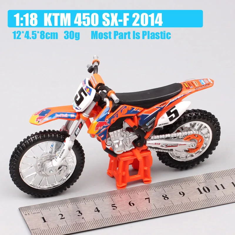 1:18 весы мини Bburago KTM 450 SX-F SXF № 5 Райан данжи redbull гонки moto крест enduro moto rcycle литья под давлением модель moto грязи игрушечный мотоцикл для детей коллекции - Цвет: KTM 450 SXF No.5