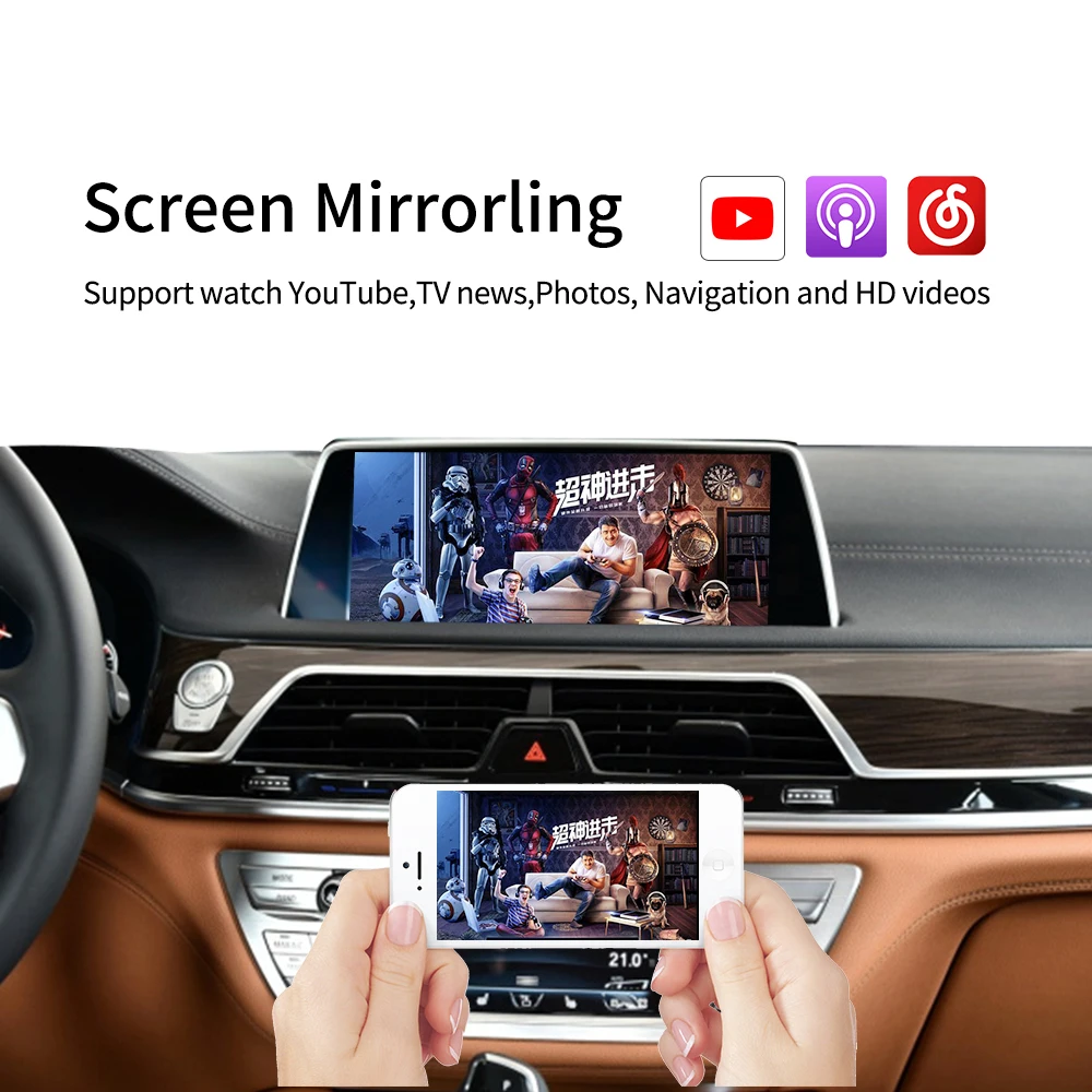 Carlinkit Wireless Apple Carplay/ Android Auto/ Mirrorlink/Airplay for BMW NBT System Mini/X1/X3/X4/X5/X6  1-7 Series Carplay