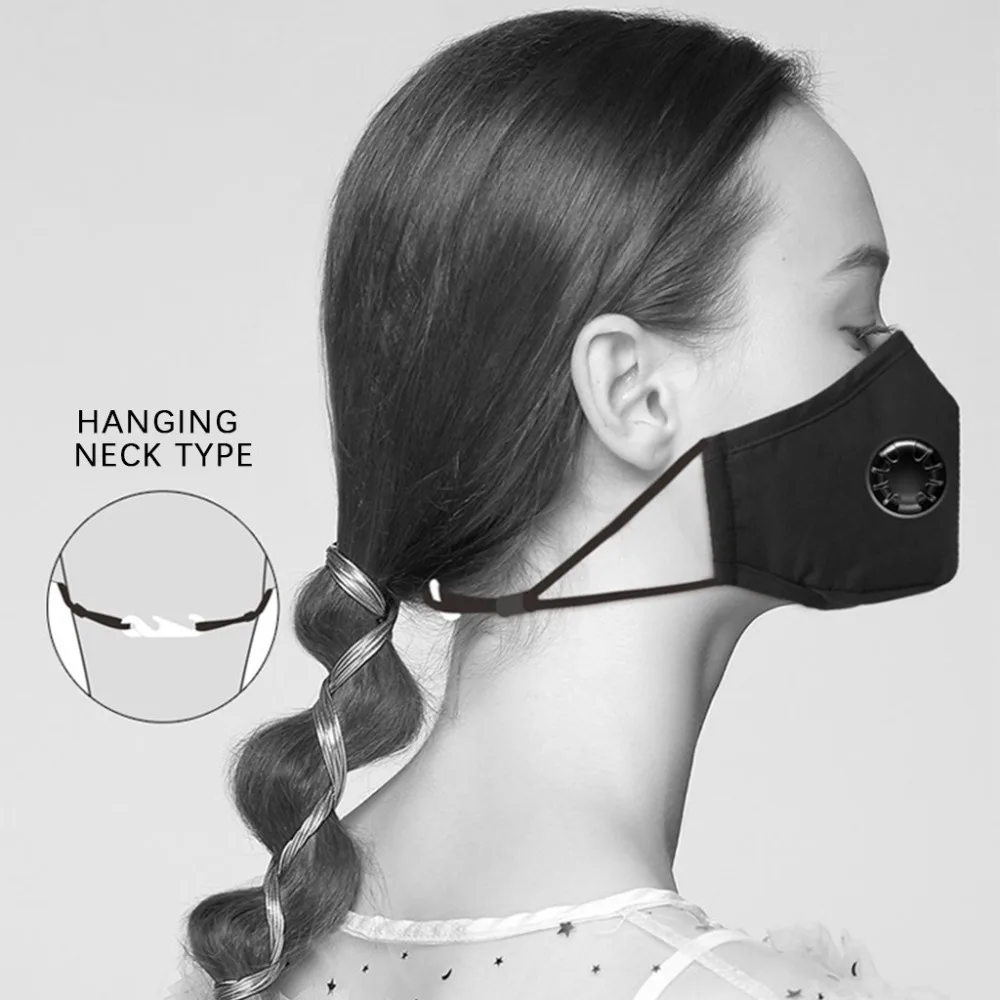 4Pcs Reusable Dustproof Mask Adjustable Straps Ear Loops Breathing Valve PM2.5 Windproof Foggy Haze Pollution Respirator #5K04 (15)