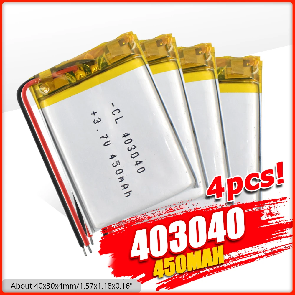 Литий ионная аккумуляторная батарея 403040 3 7 В 450 мАч для тахографа камеры bluetooth