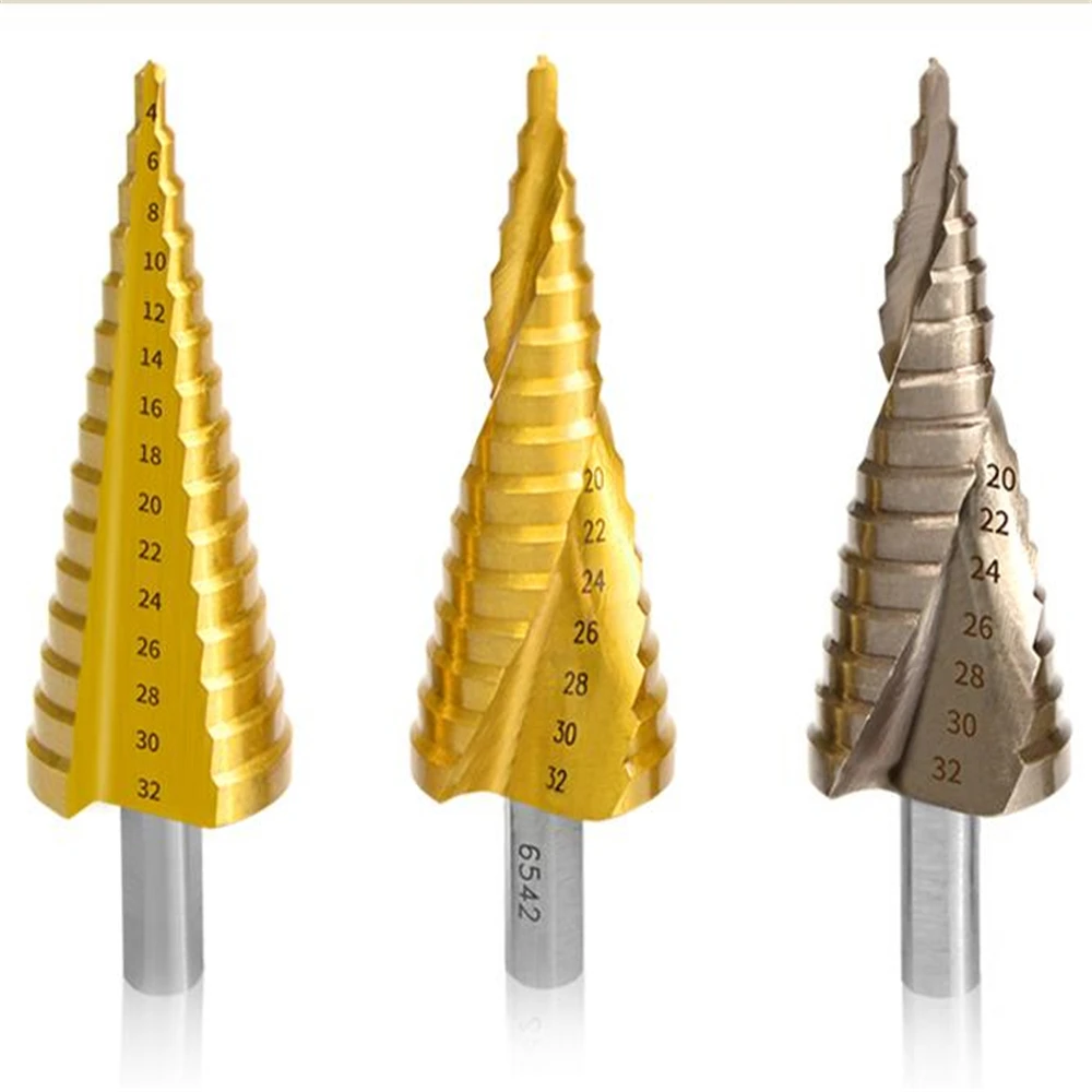 

High speed steel drill bit multifunctional tapered metal hole opener universal step spiral drill bit reamer