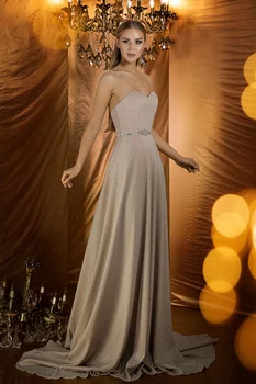 

Abiti Da Cerimonia Da Sera ONE line Evening Dress Long 2019 Vestido De Festa Cheap Prom Dress Gown Elegant Glitter fabric New