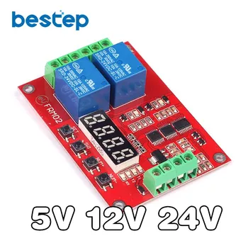 

2 Channel 24V Multi Function Relay Module Time Delay Self Lock Cycle Timing Time Relay Module
