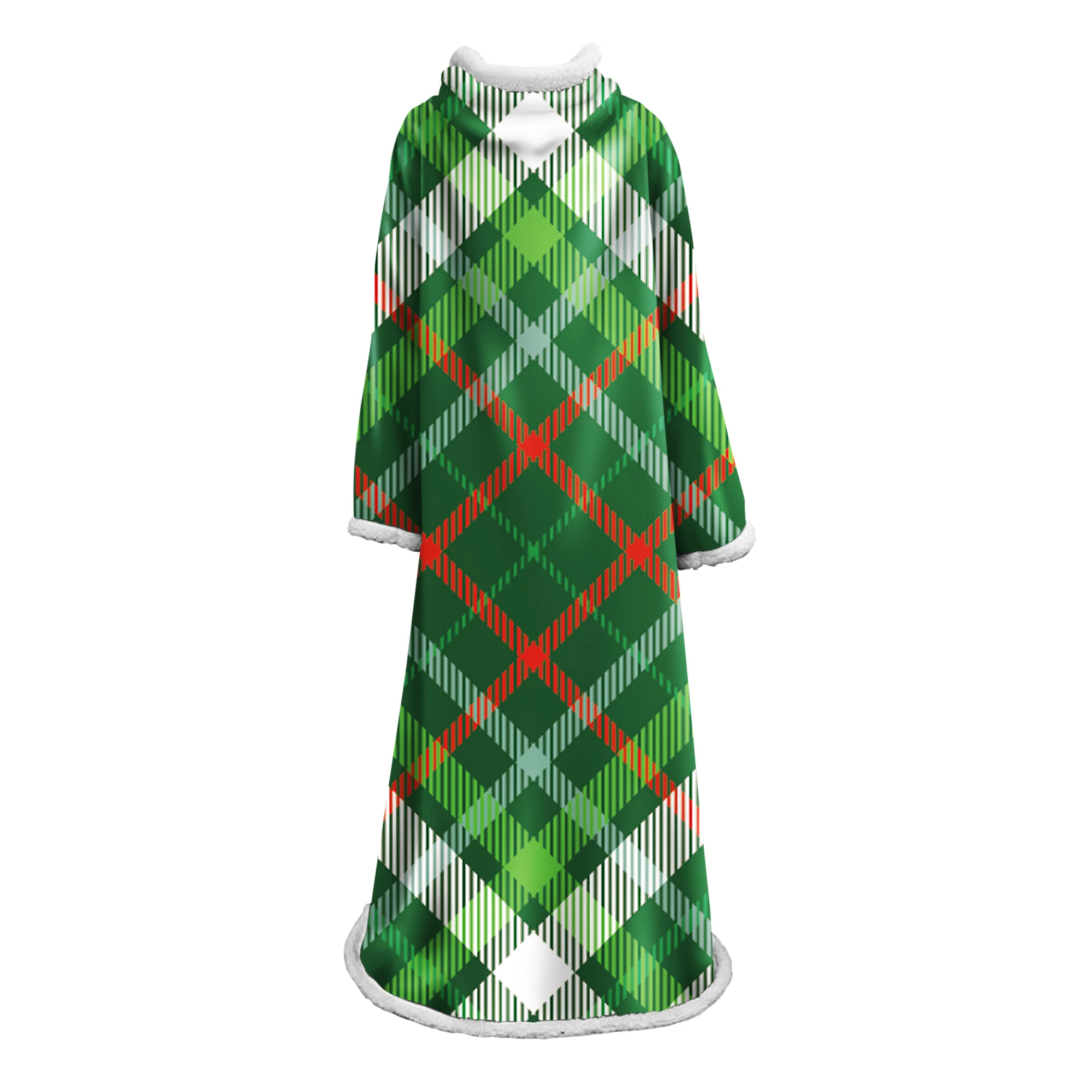 

lattice Soft Comfy Warm Plush Throw with Sleeves TV Blanket Wrap Robe Cover for Lounge Chair Couch With Large Sleeves BS4