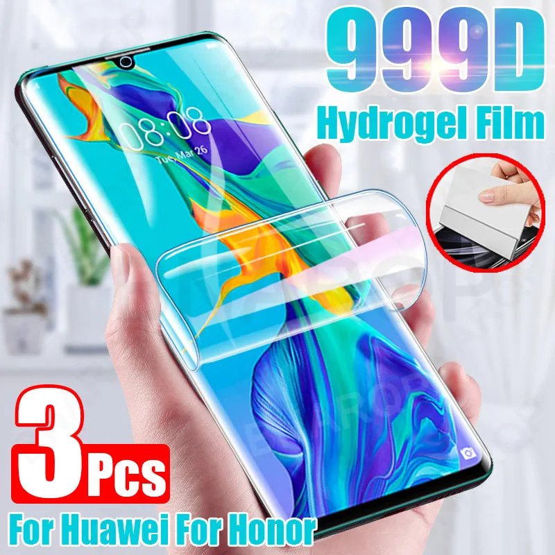 Защита экрана 999D для Huawei P30 P40 P20 Mate 20 30 40 Pro Lite P Smart 2019 Гидрогелевая пленка Honor 10 30S не