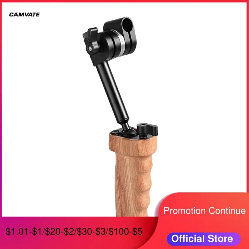 CAMVATE DSLR камера деревянная рукоятка со встроенным шаровым соединением и 15 мм