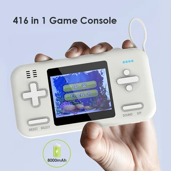 

2.8 inch Handheld Classic Retro Game Console 8000mAh Power Bank Built-in 416 Video Games Portable Mini Gamepad Player