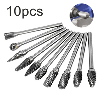 

1/8inch Shank Burrs Grinder 10pcs Tungsten Carbide Rotary Repair Slotting