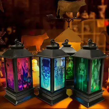 

LED Seven Colours Change Desktop Vintage Style Hanging Lamp for Halloween Decoration Prop 14x5.2cm