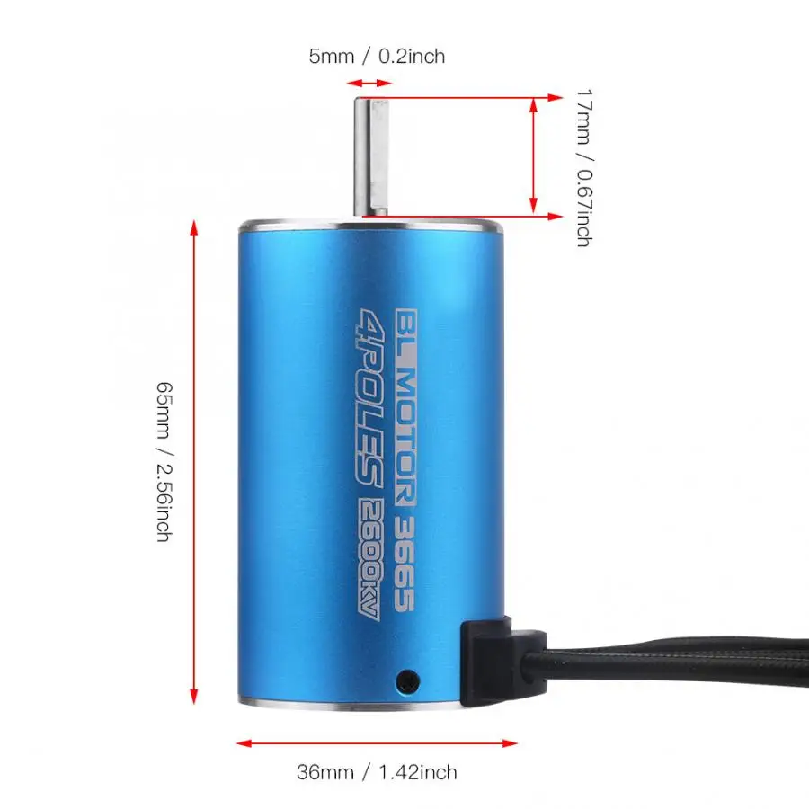 

Hot 3665 2600KV 4 Poles Brushless Motor RC Ship Accessory for Remote Control Car RC Boat Spare Parts Motor