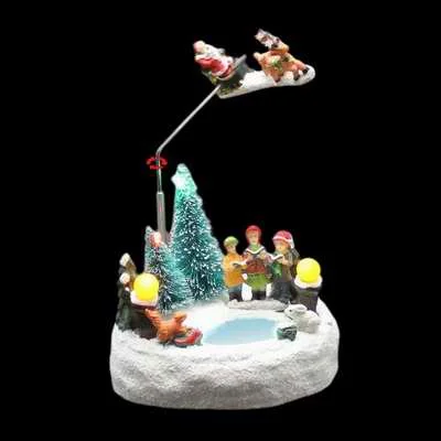 Рождественские украшения Rolling Коллекционная Статуэтка строительные чары со светодиодной подсветкой Музыка Рождество Рождественская Праздничная декорация подарок - Цвет: Rolling Santa Claus