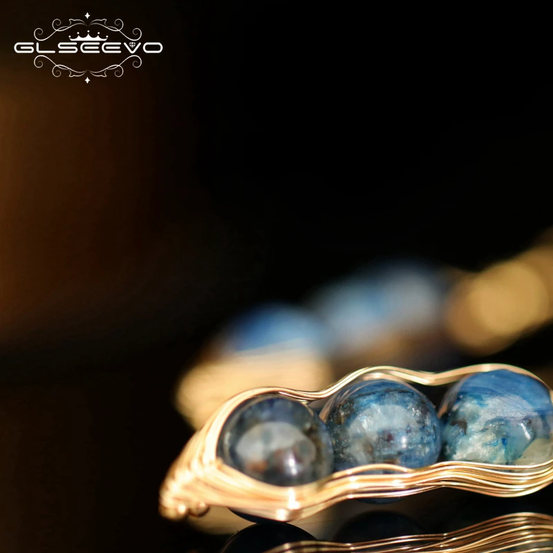 GLSEEVO Kyanite Beans Висячие серьги для женщин Подарки для девочек на день рождения ювелирные изделия ручной работы Brincos Para As Mulheres GE0880