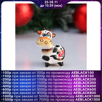 

Souvenir bull "Gustav", 6.7 cm, colored gzhel 4950589
