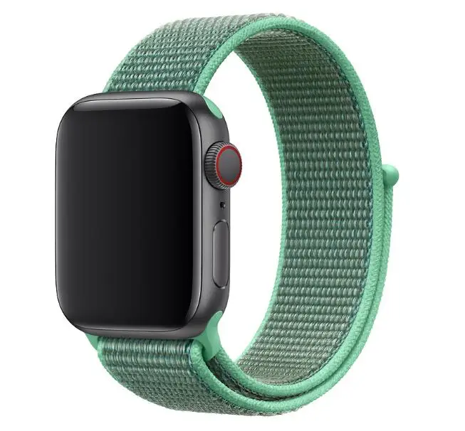 Спортивные тканая нейлоновая петля ремешок для apple watch band 40 мм 44 мм, 38 мм, 42 мм, нейлоновый ремешок для iwatch 4 серии 1/2/3series 5 - Цвет ремешка: Mentha Linn