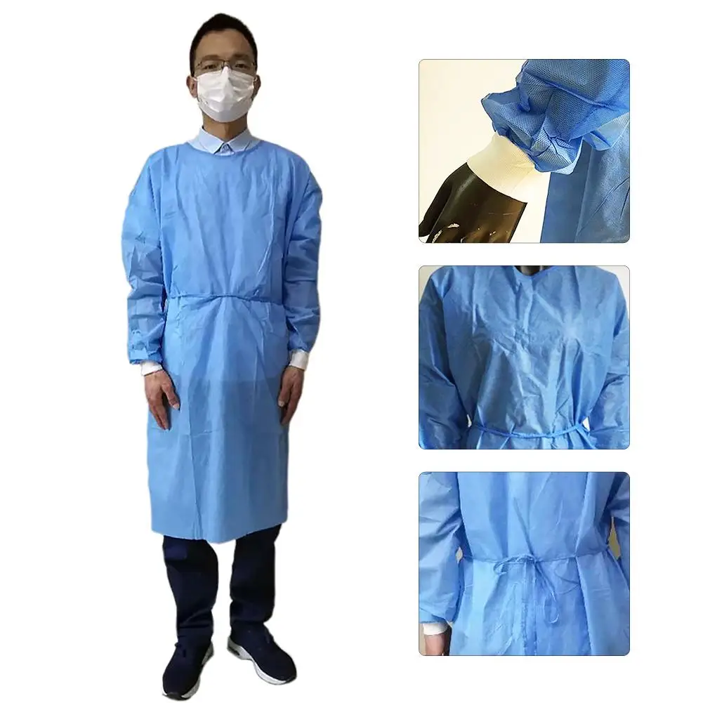 

1Pc Disposable Non Woven Dustproof Breathable Isolation Gown Protection Suit