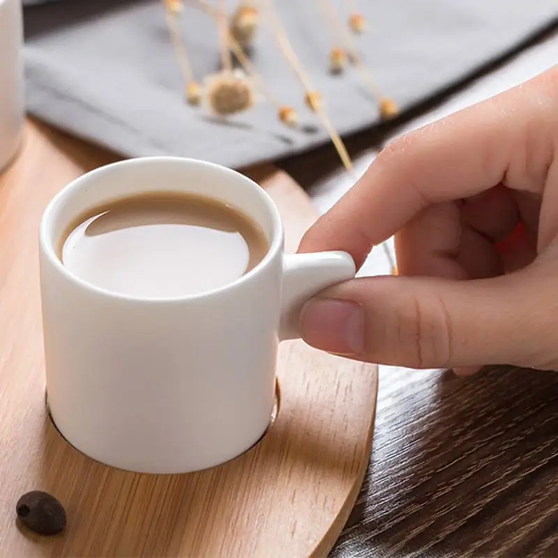 1Pc Creative Mini Ceramics Espresso Cup Professional Coffee Mug Home Office Kungfu Tea Cup Shot Glass Drinkware White/Black 60ml