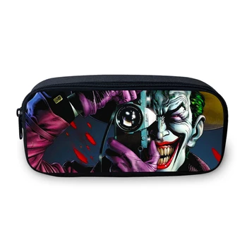 

VEEVANV 3D Prints Boys Pencil Bag Children Woman Clown Joker School Stationery Purse Office Supplies Teenage Organizer Wallet