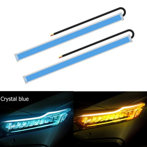 Start-Scan LED Car DRL Daytime Running Lights Auto Flowing Turn Signal Guide Thin Strip Lamp Styling Auto Accessories