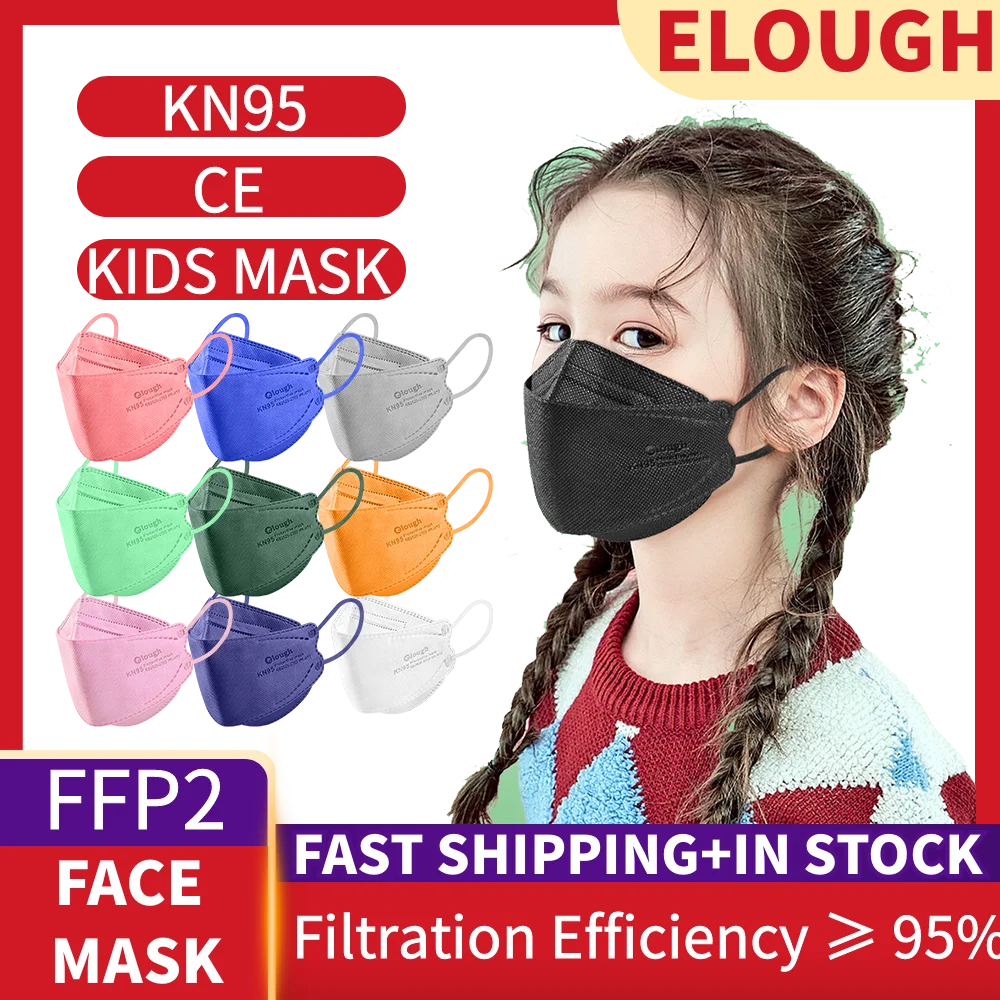 

Elough KIDS 10-100 PCS niños ffp2 mascarillas fpp2 homologadas respiratory kn95 FACE MASK certificadas Children mask FFP2MASK CE