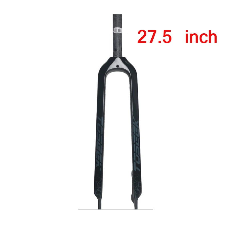 Black-27.5er TOSEEK Углеродные вилки 26/27. 5/2" жесткая прямая MTB велосипедная 1-1/8" Вилка цветная горный велосипед тормозные вилки Superlight - Цвет: Black-27.5er