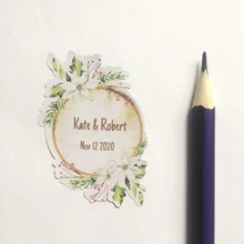 100 шт 4 см х 5 см на заказ Ваше имя и дата свадебные наклейки персонализированные подарочные этикетки коробка для конфет уплотнения