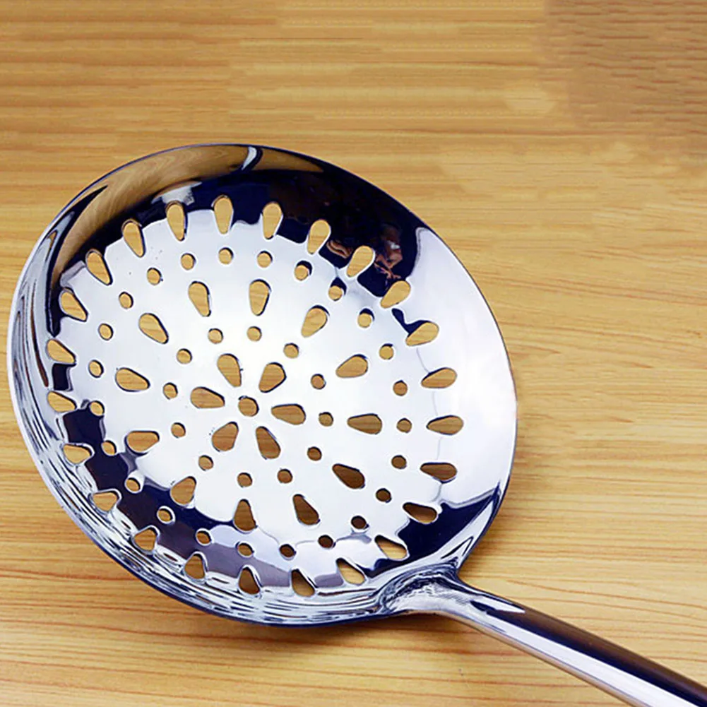 Slotted Spoon Strainer Frying Food Portable Stainless Steel Kitchen Tool Ergonomic Handle Durable Heat Resistant