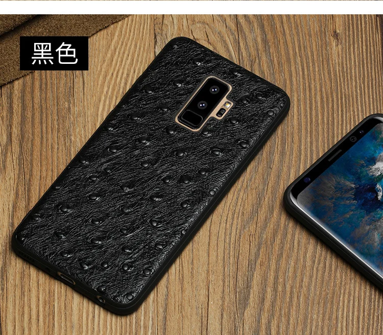 Чехол из натуральной кожи ручной работы для телефона samsung galaxy A50 A70 A40 A20 Note 8 9 10 S8 S9 S10 plus чехол для телефона r - Цвет: Черный
