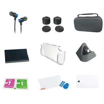 

12 in 1 Accessories Set for Nintendo Switch Lite LCD Screen Protector Charging Cradle Protective Case Thumb Grips Carrying Case