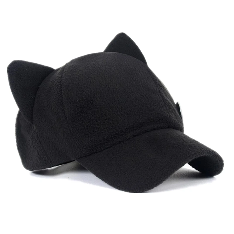 Anime Asuka Langley Soryu Cosplay Cute Cat Ears Cotton Hat Unsiex Adult Kids Baseball Mesh Cap Badge