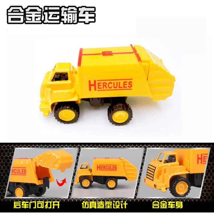 Hao yu Inertia Model Mini Alloy Engineering Vehicle Excavator Toy Car 16
