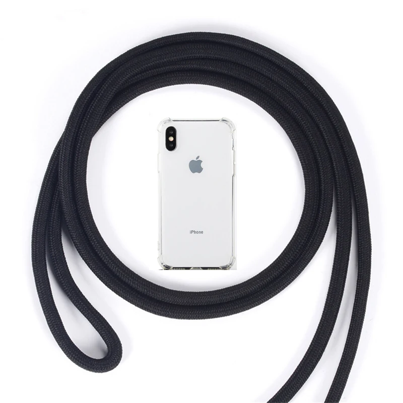 B Moskado ремешок шнур цепь Прозрачный чехол для телефона для iPhone 11 Pro X XR XS Max 7 8 6 6s Plus 5 5S SE переноска ожерелье ремешок задняя крышка - Цвет: B