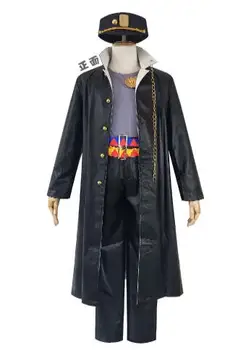 

6PCS Anime JOJO JoJo's Bizarre Adventure Kujo Jotaro women Cosplay Costume Halloween men Cosplay Costume and wig Send ha