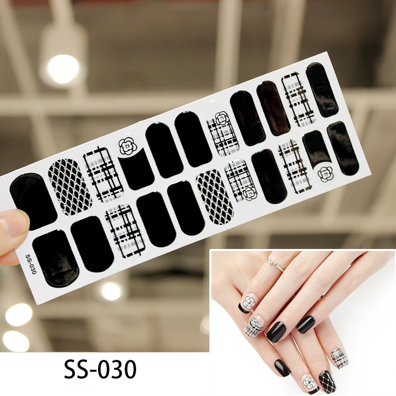 22 советы/лист стикеры 3D на ногти Nail Art маникюрный Водные Переводные картинки дизайн ногтей украшения наклейки клей водные переводные наклейки - Цвет: SS-030