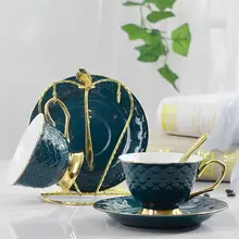 Британский стиль Новая керамическая кофейная чашка и блюдце набор Европейская чашка для кофе набор посуды домашний скандинавский стиль послеобеденный цветочный чай чашка