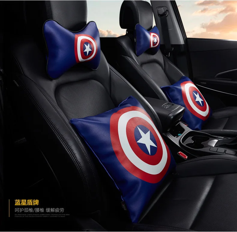 Manufacturers Direct Selling Creative Car Pillow Leather Union Flag Waist Cushion for Home& Office Use Pillow Car Interior Trim