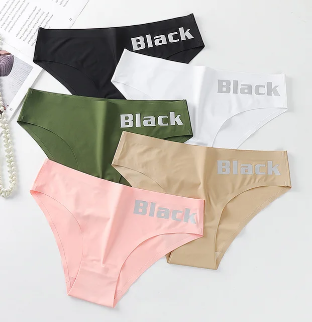 Bonrich Women Ladies Seamless Panties Solid Color Waist Bottom Briefs Ice  Silk Underwear