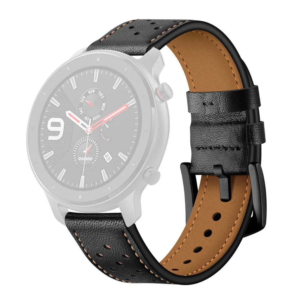 A Для amazfit bip ремешок для mi band 2 браслет кожаный сменный ремешок для часов Ремешок для AMAZFIT GTR Смарт-часы 42 мм - Цвет: A