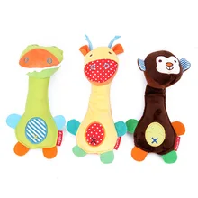 Hochet en peluche pour bébé, série d'animaux mignons, jouets éducatifs de dessin animé, jouets de préhension, cadeaux pour bébés