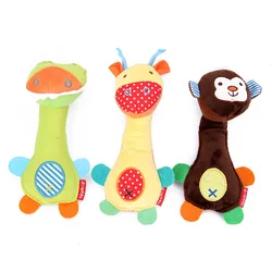 Hochet en peluche pour bébé, série d'animaux mignons, jouets éducatifs de dessin animé, jouets de préhension, cadeaux pour bébés 