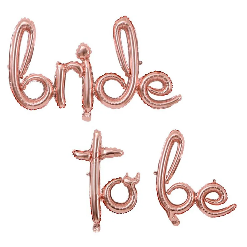 1 комплект Лидер продаж Свадебные душ цвета розового золота золото буквы "Bride to be" Фольга воздушные шары для курица вечерние свадебные сувениры украшения
