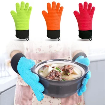 

1 Pcs Hot Selling Heat Resistant Silicone Glove Kitchen Heat Resistant Silicone Glove Oven Grill Glove Anti-hot Non-slip Glove